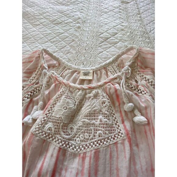 Good Hart Boho Top Crochet and Lace Trim Spring and Summer Top Size Small - Picture 7 of 11